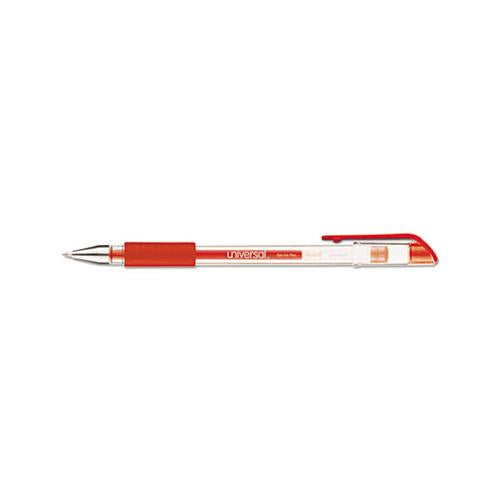 Comfort Grip Stick Gel Pen, Medium 0.7mm, Red Ink, Clear Barrel, Dozen