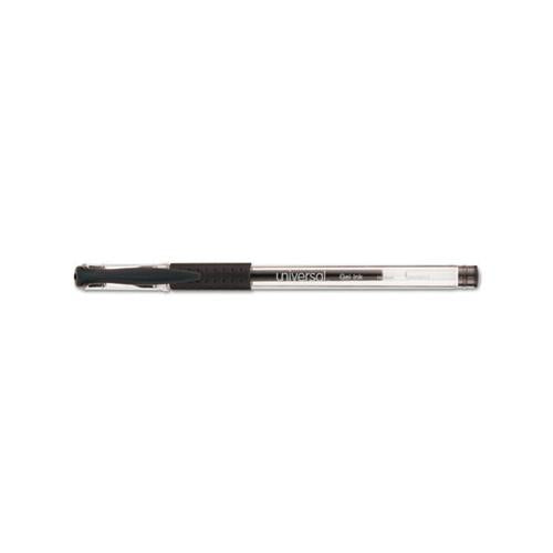 Comfort Grip Stick Gel Pen, Medium 0.7mm, Black Ink, Clear Barrel, 60-pack