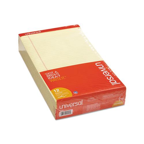 Perforated Ruled Writing Pads, Wide-legal Rule, 8.5 X 14, Canary, 50 Sheets, Dozen