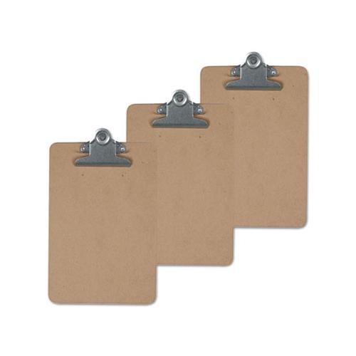 Hardboard Clipboard, 1" Capacity, Holds 8 1-2 X 14, Brown, 3-pk