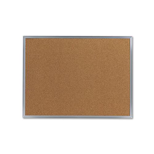 Bulletin Board, Natural Cork, 24 X 18, Satin-finished Aluminum Frame