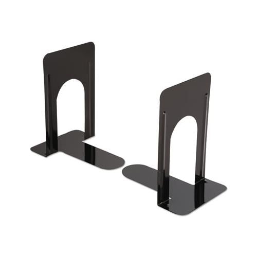 Economy Bookends, Nonskid, 5 7-8 X 8 1-4 X 9, Heavy Gauge Steel, Black
