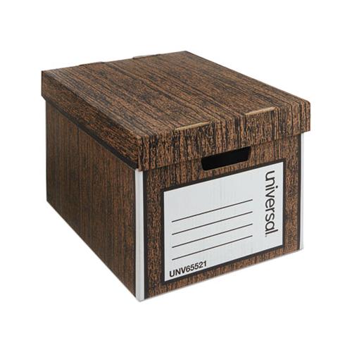 Heavy-duty Easy Assembly Storage Box, Letter-legal Files, Woodgrain, 12-carton
