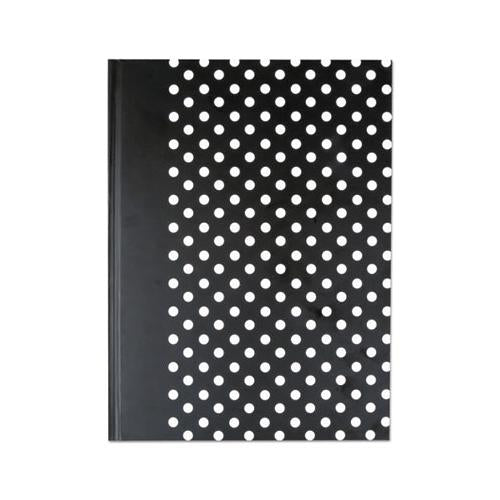 Casebound Hardcover Notebook, Wide-legal Rule, Black-white Dots, 10.25 X 7.68, 150 Sheets