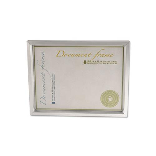 Plastic Document Frame, For 8 1-2 X 11, Easel Back, Metallic Silver