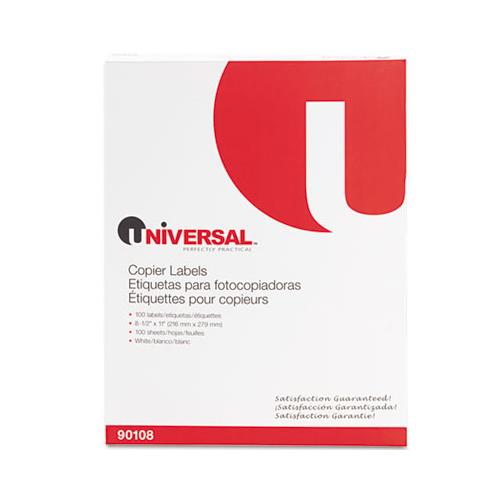 Copier Mailing Labels, Copiers, 8.5 X 11, White, 100-box