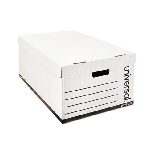 Medium-duty Easy Assembly Storage Box, Legal Files, White, 12-carton