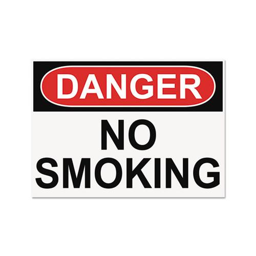 Osha Safety Signs, Danger No Smoking, White-red-black, 10 X 14