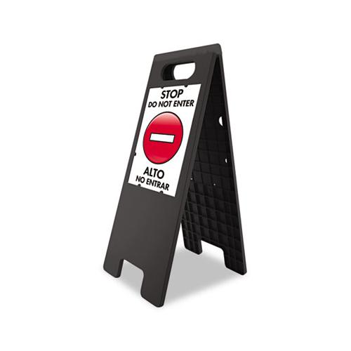 Floor Tent Sign, Doublesided, Plastic, 10 1-2" X 25 1-2", Black