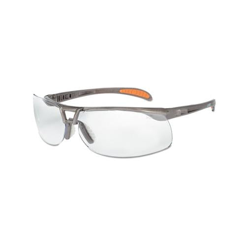 Protege Safety Glasses, Ultra-dura Anti-scratch, Sandstone Frame, Clear Lens
