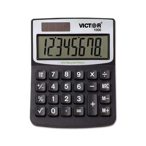 1000 Minidesk Calculator, Solar-battery, 8-digit Lcd