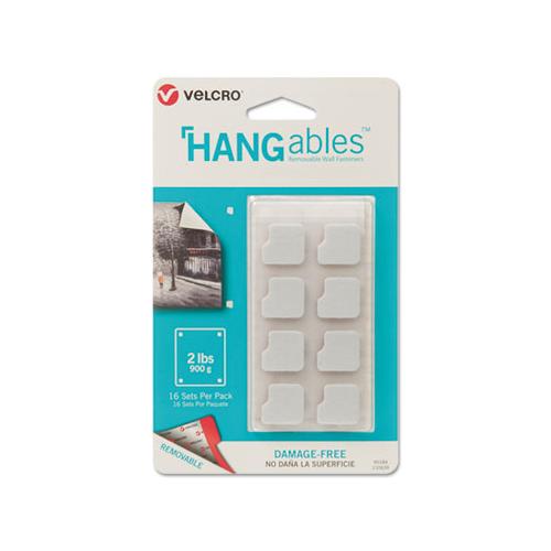 Hangables Removable Wall Fasteners, 0.75" X 0.75", White, 16-pack