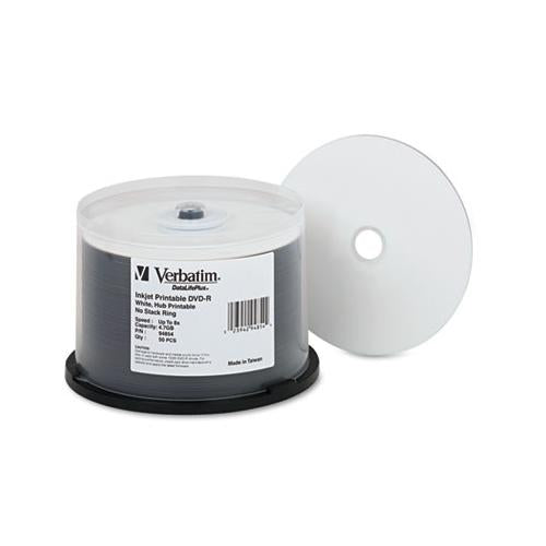 Dvd-r 4.7gb 8x Datalifeplus White Inkjet Printable-hub Printable, 50-pk Spindle
