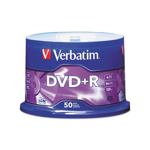 Dvd+r Discs, 4.7gb, 16x, Spindle, Matte Silver, 50-pack