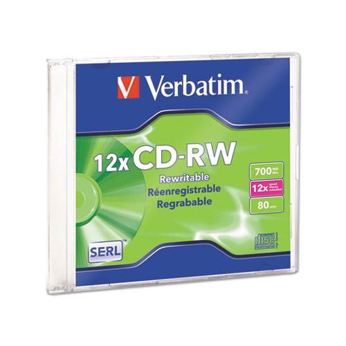 Cd-rw, 700mb, 4x-12x High Speed, Branded Surface, 1-pk Slim Case