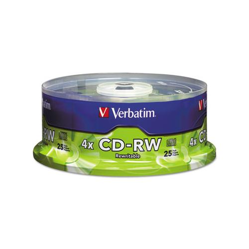 Cd-rw Discs, 700mb-80min, 4x, Spindle, Matte Silver, 25-pack