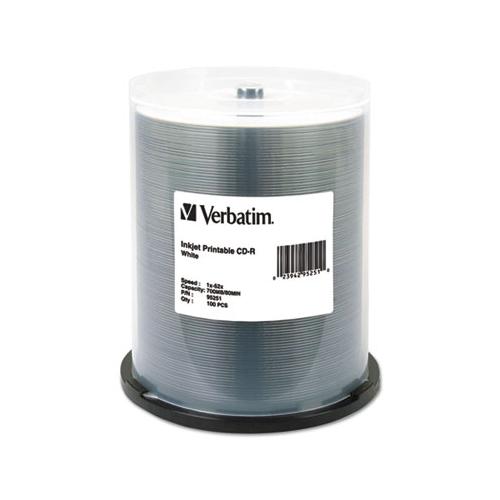 Cd-r, 700mb, 52x, White Inkjet Printable, 100-pk Spindle