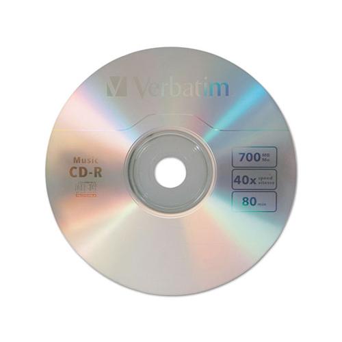 Cd-r Music Recordable Disc, 700mb, 40x, 25-pk