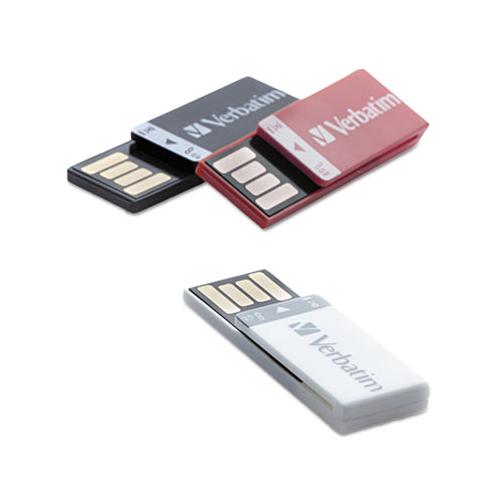 Clip-it Usb Flash Drive, 8 Gb, Assorted Colors, 3-pack