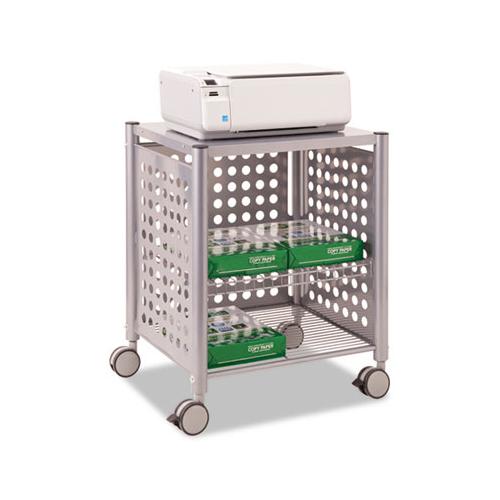 Deskside Machine Stand, Two-shelf, 21.5w X 17.88d X 27h, Matte Gray