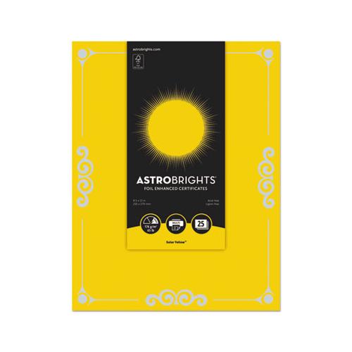 Foil Enhanced Certificates, 8 1-2" X 11", Solar Yellow, 25-pk