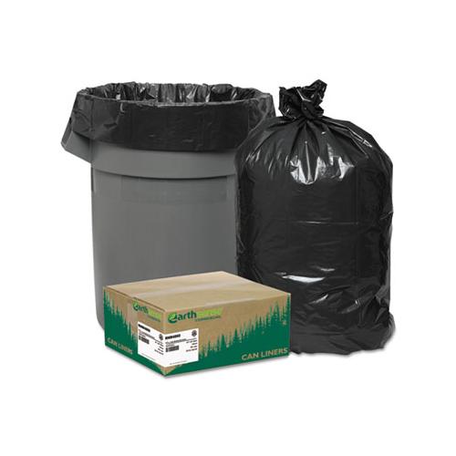 Linear Low Density Recycled Can Liners, 45 Gal, 1.65 Mil, 40" X 46", Black, 100-carton
