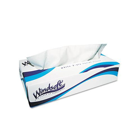 Facial Tissue, 2 Ply, White, Flat Pop-up Box, 100 Sheets-box, 30 Boxes-carton