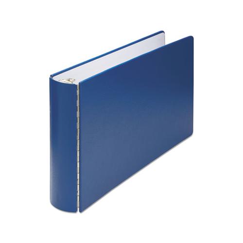 Casebound Round Ring Binder, 3 Rings, 2" Capacity, 11 X 17, Blue