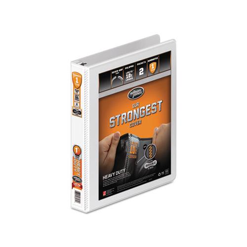 Heavy-duty Round Ring View Binder With Extra-durable Hinge, 3 Rings, 1" Capacity, 11 X 8.5, White