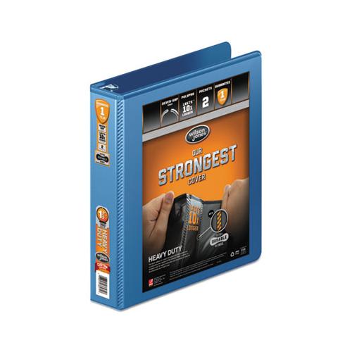 Heavy-duty Round Ring View Binder With Extra-durable Hinge, 3 Rings, 1.5" Capacity, 11 X 8.5, Pc Blue