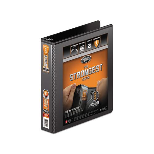 Heavy-duty Round Ring View Binder With Extra-durable Hinge, 3 Rings, 1.5" Capacity, 11 X 8.5, Black