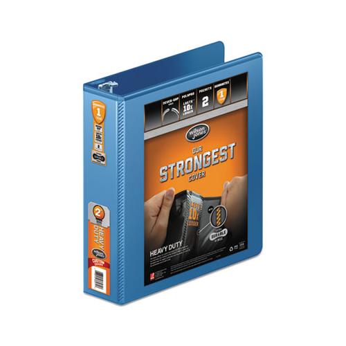 Heavy-duty Round Ring View Binder With Extra-durable Hinge, 3 Rings, 2" Capacity, 11 X 8.5, Pc Blue