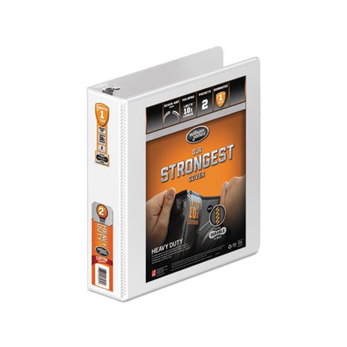 Heavy-duty Round Ring View Binder With Extra-durable Hinge, 3 Rings, 2" Capacity, 11 X 8.5, White