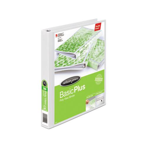 Flexible Poly Round Ring View Binder, 3 Rings, 1" Capacity, 11 X 8.5, White