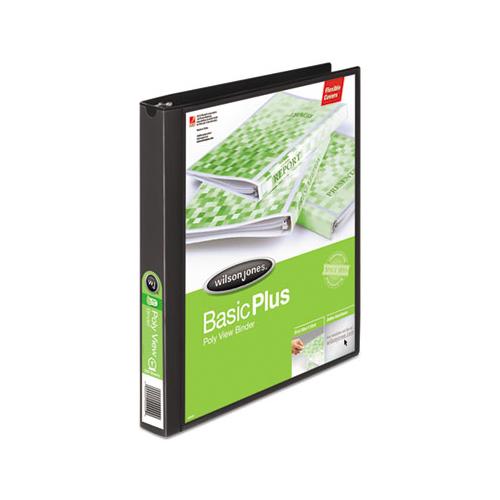 Flexible Poly Round Ring View Binder, 3 Rings, 1" Capacity, 11 X 8.5, Black