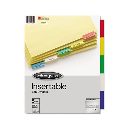 Insertable Tab Dividers, 3-hole Punched, 5-tab, 11 X 8.5, Buff, 1 Set