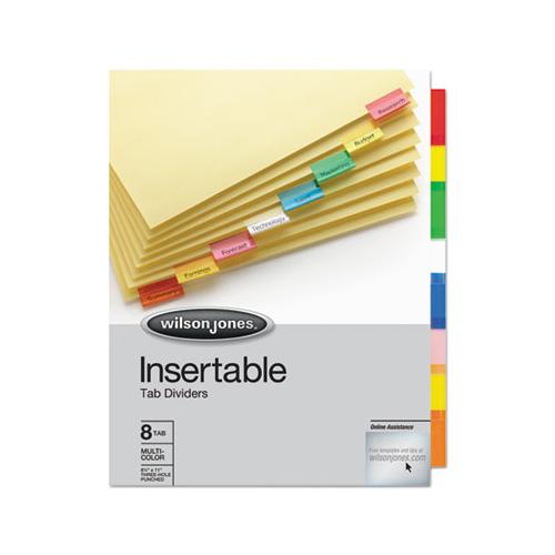 Insertable Tab Dividers, 3-hole Punched, 8-tab, 11 X 8.5, Buff, 1 Set