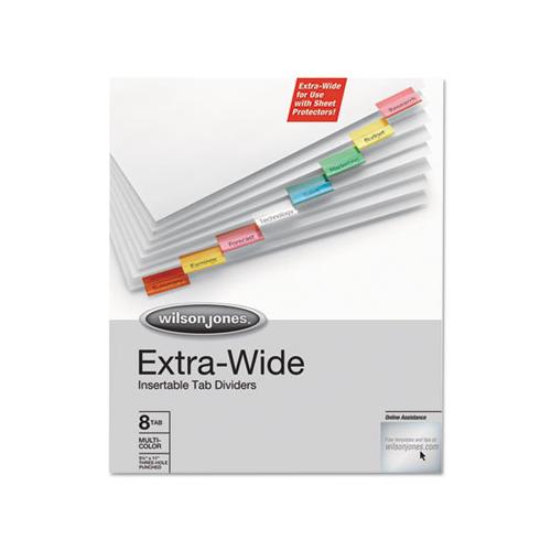 Oversized Reinforced Insertable Tab Index, 8-tab, 11 X 9.25, White, 1 Set