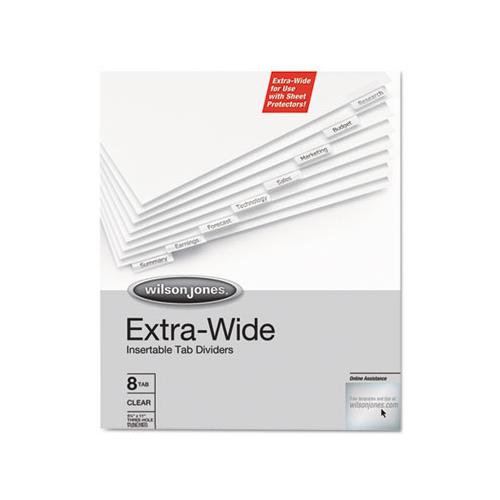 Oversized Reinforced Insertable Tab Index, 8-tab, 11 X 9.25, White, 1 Set