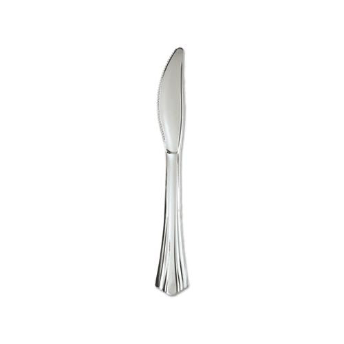 Heavyweight Plastic Knives, Silver, 7 1-2", Reflections Design, 600-carton
