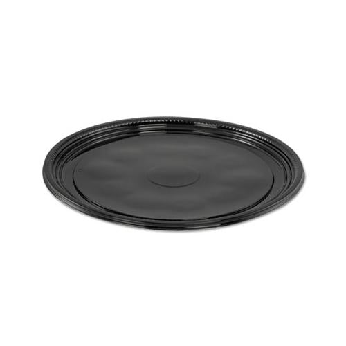 Caterline Casuals Thermoformed Platters, Pet, Black, 12" Diameter