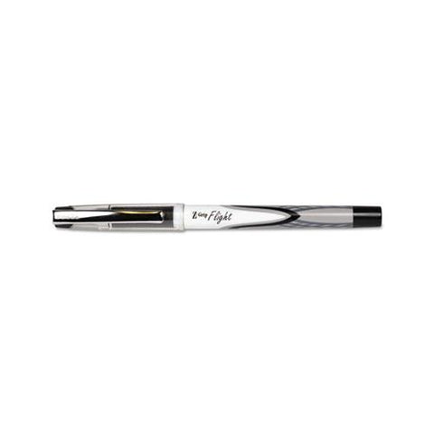 Z-grip Flight Stick Ballpoint Pen, 1.2mm, Black Ink, White-black Barrel, Dozen