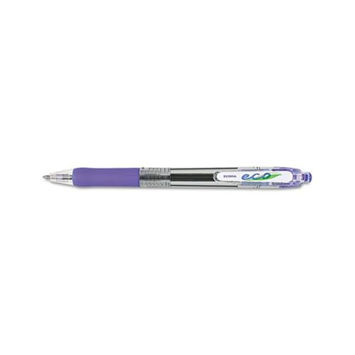 Eco Jimnie Clip Retractable Ballpoint Pen, 1mm, Blue Ink, Translucent Blue Barrel, Dozen